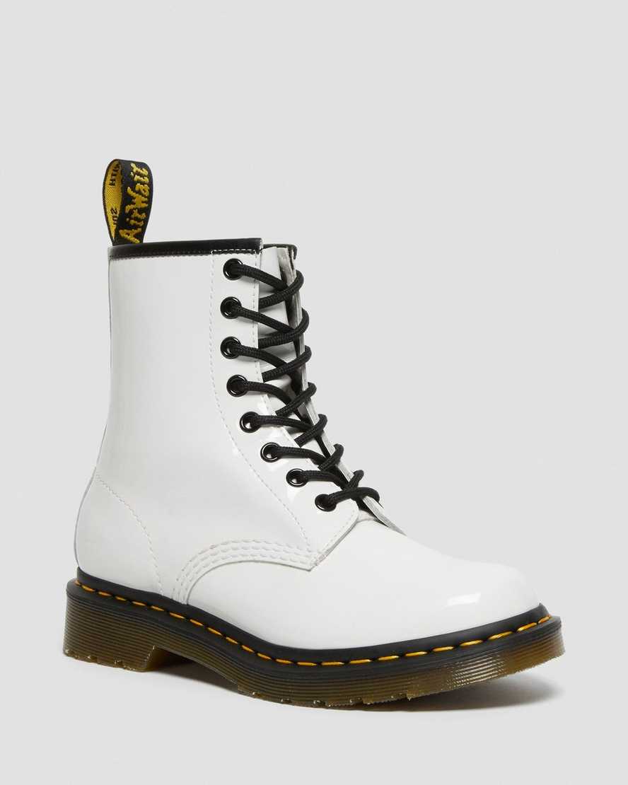 Dr. Martens 1460 Patent Nahka Miesten Nauhalliset Nilkkurit - Valkoinen Nilkkurit [647-GCJHVD]